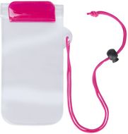 Tiivis pussi Waterpro waterproof mobile case, fuksia liikelahja logopainatuksella