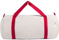 Urheilukassi Simaro sports bag, luonnollinen, punainen liikelahja logopainatuksella