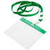Vyöhihna Mäs badge lanyard, läpinäkyvä, vihreä liikelahja logopainatuksella