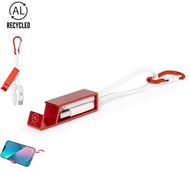 Adapteri Multifunction Charging Cable Pek, punainen liikelahja logopainatuksella