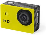 Digivideokamera Action Camera Komir, keltainen liikelahja logopainatuksella