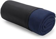 Huopa Blanket Thiago, tummansininen liikelahja logopainatuksella