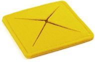 Lasinalunen Coaster Tanzak, keltainen liikelahja logopainatuksella
