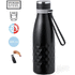 Termospullo Insulated Bottle Hexor, musta liikelahja logopainatuksella