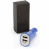 Tupakansytyttimen laturi USB Car Charger Heyon, sininen liikelahja logopainatuksella