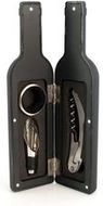 Viinitarpeiden säilytyslaatikko Wine Set Sarap, musta liikelahja logopainatuksella