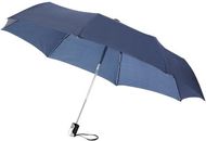 21,5" Alex-sateenvarjo, taitettava, automaattinen, tummansininen liikelahja logopainatuksella
