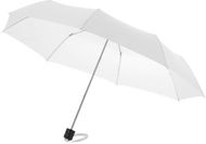 21,5" Ida-sateenvarjo, taitettava, valkoinen liikelahja logopainatuksella