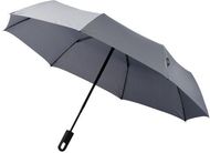 21,5" Trav-sateenvarjo, automaattinen, harmaa liikelahja logopainatuksella