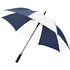 23" Barry-sateenvarjo, automaattisesti avautuva, valkoinen, tummansininen liikelahja logopainatuksella