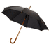 23" Kyle-sateenvarjo, automaattisesti avautuva, puinen varsi, musta liikelahja logopainatuksella
