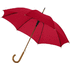 23" Kyle-sateenvarjo, automaattisesti avautuva, puinen varsi, punainen liikelahja logopainatuksella