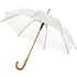 23" Kyle-sateenvarjo, automaattisesti avautuva, puinen varsi, valkoinen liikelahja logopainatuksella