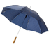 23" Lisa-sateenvarjo puukahvalla, automaattisesti avautuva, tummansininen liikelahja logopainatuksella