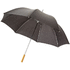 30" Karl-golfsateenvarjo puukahvalla, musta liikelahja logopainatuksella