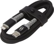 ADAPT MFI USB-C ja Lightning -liitäntäjohto, musta liikelahja logopainatuksella