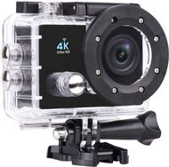 Action Camera 4K, musta liikelahja logopainatuksella