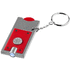 Allegro-LED-avainvalo kolikkokotelolla, hopea, punainen liikelahja logopainatuksella