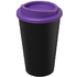 Americano® Eco -kahvimuki kierrätetystä materiaalista, 350 ml, musta, violetti liikelahja logopainatuksella