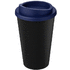 Americano® Eco -kahvimuki kierrätetystä materiaalista, 350 ml, sininen, musta liikelahja logopainatuksella