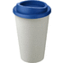 Americano® Eco -kahvimuki kierrätetystä materiaalista, 350 ml, valkoinen, sininen liikelahja logopainatuksella