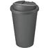 Americano® Eco -kahvimuki kierrätetystä materiaalista, läikyttämätön, 350 ml, harmaa liikelahja logopainatuksella