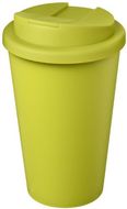 Americano® Eco -kahvimuki kierrätetystä materiaalista, läikyttämätön, 350 ml, kalkinvihreä liikelahja logopainatuksella