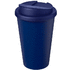 Americano® Eco -kahvimuki kierrätetystä materiaalista, läikyttämätön, 350 ml, sininen liikelahja logopainatuksella