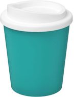 Americano® Espresso 250 ml eristetty muki, valkoinen, aqua-blue liikelahja logopainatuksella