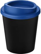 Americano® Espresso Eco 250 ml juomamuki kierrätetystä materiaalista, sininen, musta liikelahja logopainatuksella
