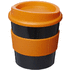 Americano® Primo 250 ml muki oterenkaalla, musta, oranssi liikelahja logopainatuksella
