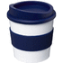 Americano® Primo 250 ml muki oterenkaalla, valkoinen, sininen liikelahja logopainatuksella