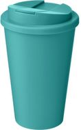 Americano® Renew 350 ml eristetty kahvimuki läikkymiseltä suojaavalla kannella, sininen liikelahja logopainatuksella