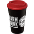 Americano® 350 ml:n eristetty kahvimuki, musta, punainen lisäkuva 1