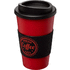 Americano® 350 ml:n eristetty kahvimuki ottimella, musta, punainen lisäkuva 1