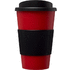 Americano® 350 ml:n eristetty kahvimuki ottimella, musta, punainen lisäkuva 2