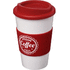 Americano® 350 ml:n eristetty kahvimuki ottimella, valkoinen, punainen lisäkuva 1