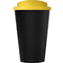 Americano® Eco -kahvimuki kierrätetystä materiaalista, 350 ml, keltainen, musta lisäkuva 2