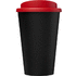 Americano® Eco -kahvimuki kierrätetystä materiaalista, 350 ml, musta, punainen lisäkuva 2
