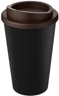 Americano® Eco -kahvimuki kierrätetystä materiaalista, 350 ml, ruskea, musta liikelahja logopainatuksella