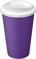 Americano® Eco -kahvimuki kierrätetystä materiaalista, 350 ml, valkoinen, violetti liikelahja logopainatuksella