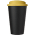 Americano® Eco -kahvimuki kierrätetystä materiaalista, läikyttämätön, 350 ml, keltainen, musta lisäkuva 3