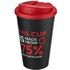 Americano® Eco -kahvimuki kierrätetystä materiaalista, läikyttämätön, 350 ml, musta, punainen lisäkuva 2