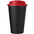 Americano® Eco -kahvimuki kierrätetystä materiaalista, läikyttämätön, 350 ml, musta, punainen lisäkuva 3