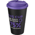 Americano® Eco -kahvimuki kierrätetystä materiaalista, läikyttämätön, 350 ml, musta, violetti lisäkuva 1