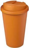 Americano® Eco -kahvimuki kierrätetystä materiaalista, läikyttämätön, 350 ml, oranssi liikelahja logopainatuksella
