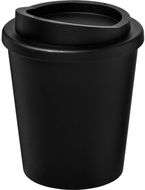 Americano® Espresso 250 ml eristetty juomamuki kierrätetystä materiaalista, musta liikelahja logopainatuksella