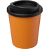 Americano® Espresso 250 ml eristetty juomamuki kierrätetystä materiaalista, oranssi, musta liikelahja logopainatuksella