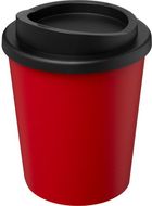 Americano® Espresso 250 ml eristetty juomamuki kierrätetystä materiaalista, punainen, musta liikelahja logopainatuksella