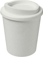 Americano® Espresso 250 ml eristetty juomamuki kierrätetystä materiaalista, valkoinen, musta liikelahja logopainatuksella
